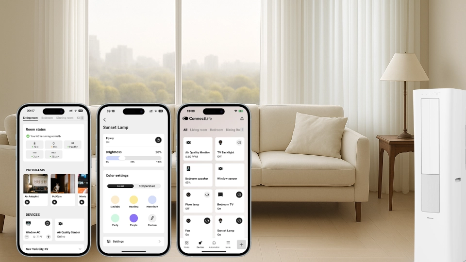 Coming this fall, the Hisense ConnectLife app will allow users to seamlessly onboard and control third-party smart home products, including those Matter and 'Works with Google Home' certified.